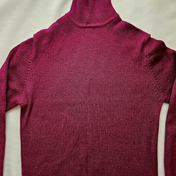 Sweater Turtlenecks Burgundy Wool Vintage Shine Company - Picture 3 of 7